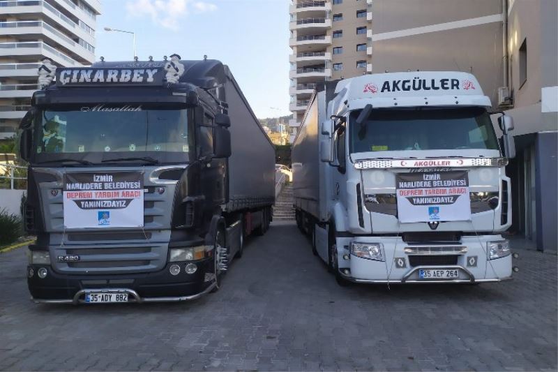 İzmir Narlıdere afet bölgesine desteğini kesmedi