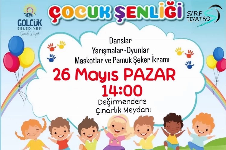 Gölcük Belediyesi Çocuk Şenliği pazar günü Çınarlık Meydanı
