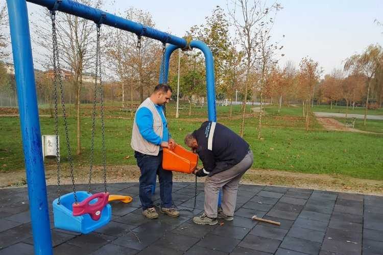 Kocaelinde çocuklar için park bakımı yapıldı