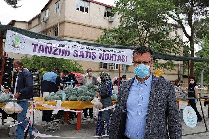 Alaşehir Belediyesi tarafından kurulan tanzim satışına büyük ilgi