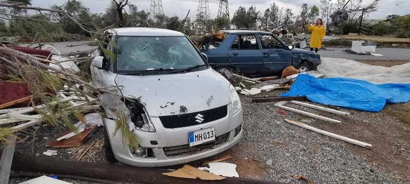 KKTC’de çıkan hortum büyük hasara neden oldu