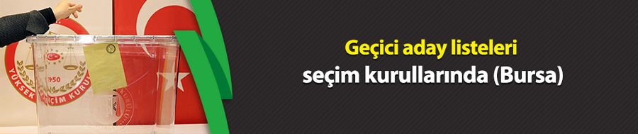 Geçici aday listeleri seçim kurullarında (Bursa)