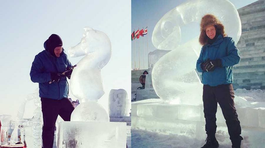 Üç kıtada kar ve buzdan heykeller yapacak