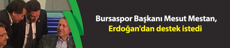 Bursaspor Başkanı Mesut Mestan, Erdoğan