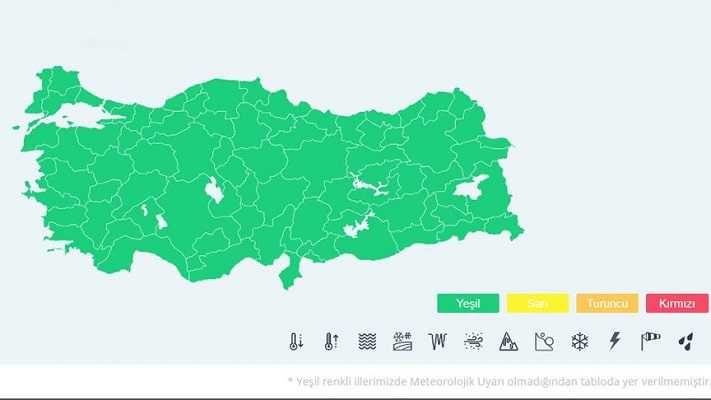 Renk kodlarıyla meteorolojik uyarı dönemi