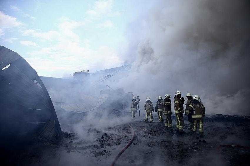 Palet fabrikasında çıkan yangın diğer iş yerlerine de sıçradı...